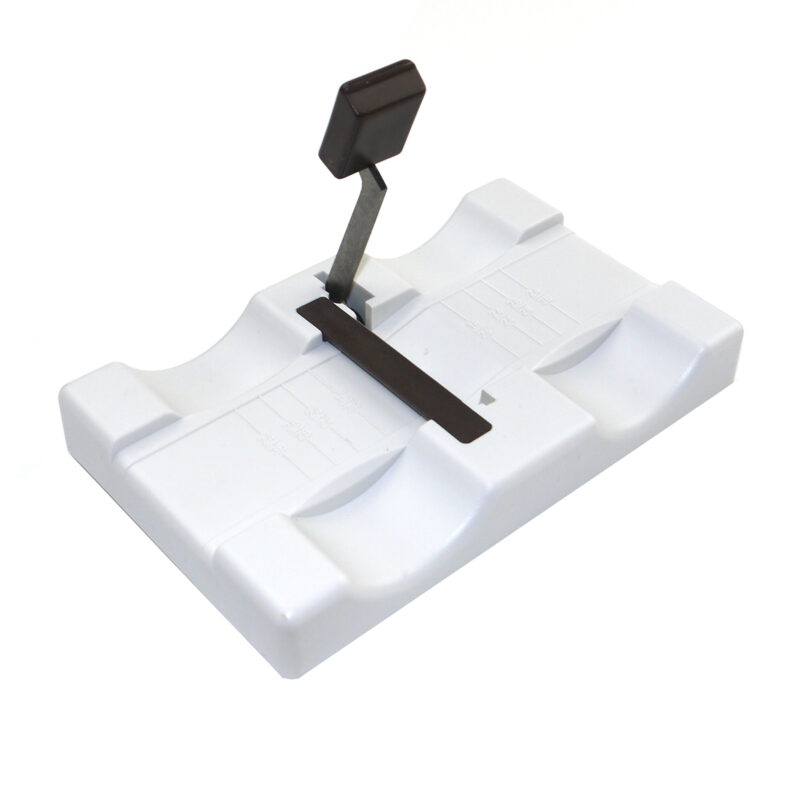 gra315710-2-9b1 Soporte de ampliación de película en color blanco con medidor y palanca ajustable. Ideal para fotógrafos profesionales.