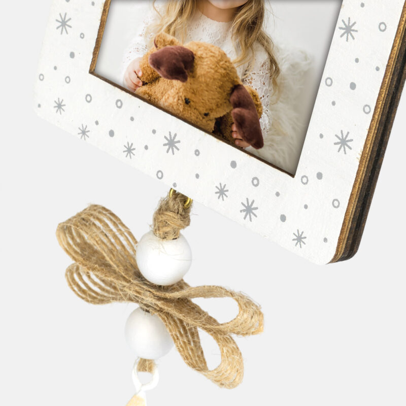 ibi500024-2-6ba Marco de fotos decorativo, diseño con estrellas y cuerdas, ideal para exhibir recuerdos familiares.