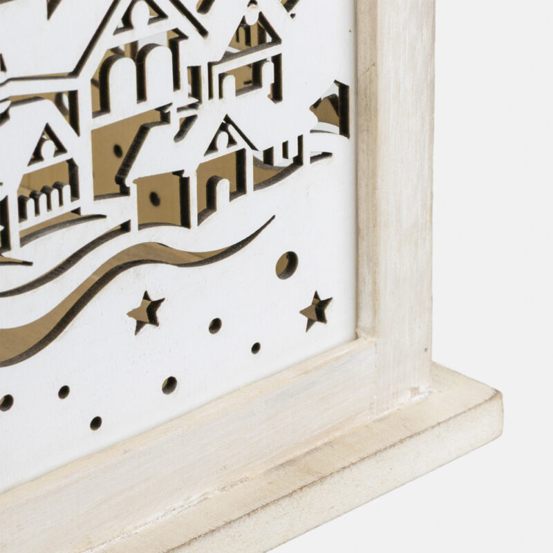 ibi500027-2-348 Lámpara decorativa con diseño de casas talladas, ideal para interiores modernos y estilo nórdico.