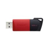USB Kingston de 128 GB en color rojo y negro, almacenamiento portátil de alta velocidad para transferencia de datos.