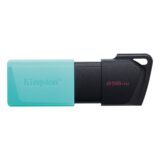 Pendrive Kingston de 256 GB, diseño en color azul y negro, ideal para almacenamiento portátil de datos.