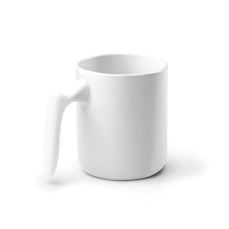 tct712009-1ac Taza blanca moderna con diseño minimalista, ideal para café y té. Perfecta para uso diario.
