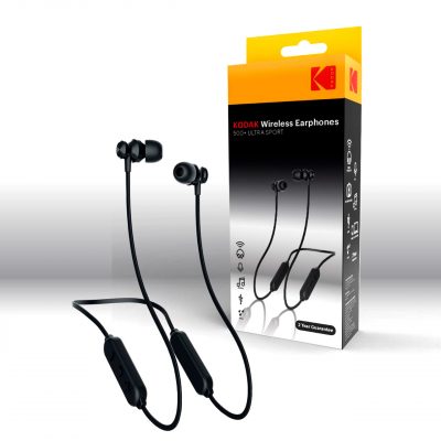 Kodak Auricular Bluetooth 500+ Ultra Sport IPX4, 20Hz-20kHz, 16 Ohm, Micrófono, 8.5 h. reproducción, Negro