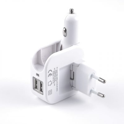 Swiss+Go Cargador Red y Coche C48 2xUSB 5V 2,1A Compacto