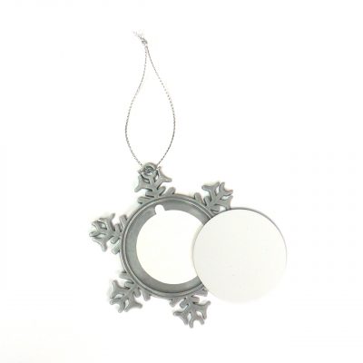 AP Foto Adorno Navidad Metálico Personalizable Copo 75x75 mm